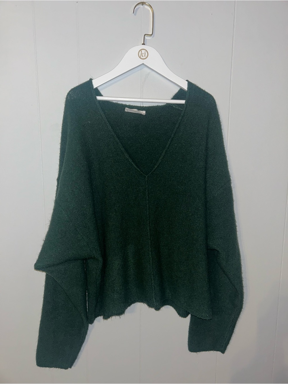 Double Zero Deep Forest Green V-Neck Sweater